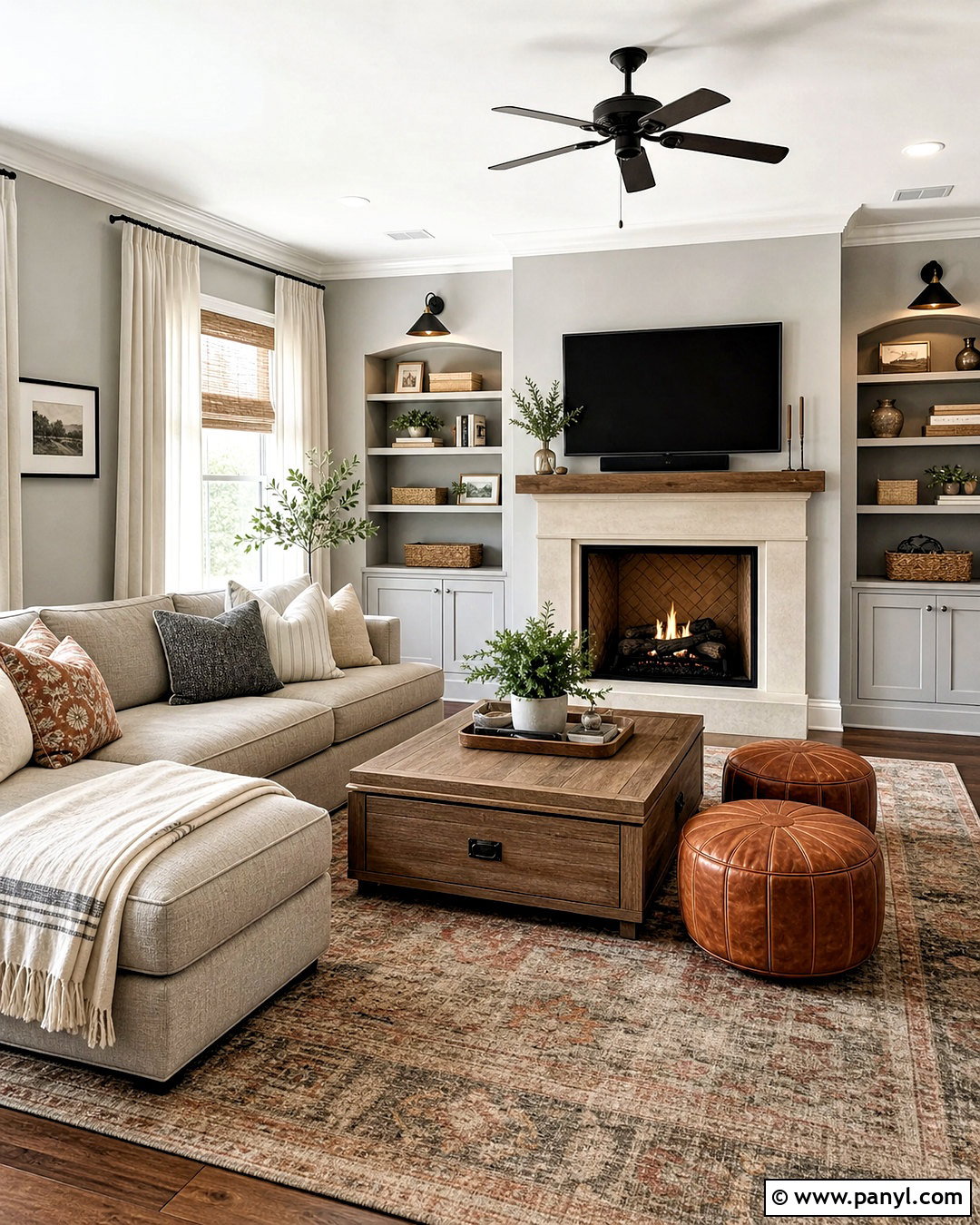 Light Gray Family Room With Fireplace - 20 light gray room ideas