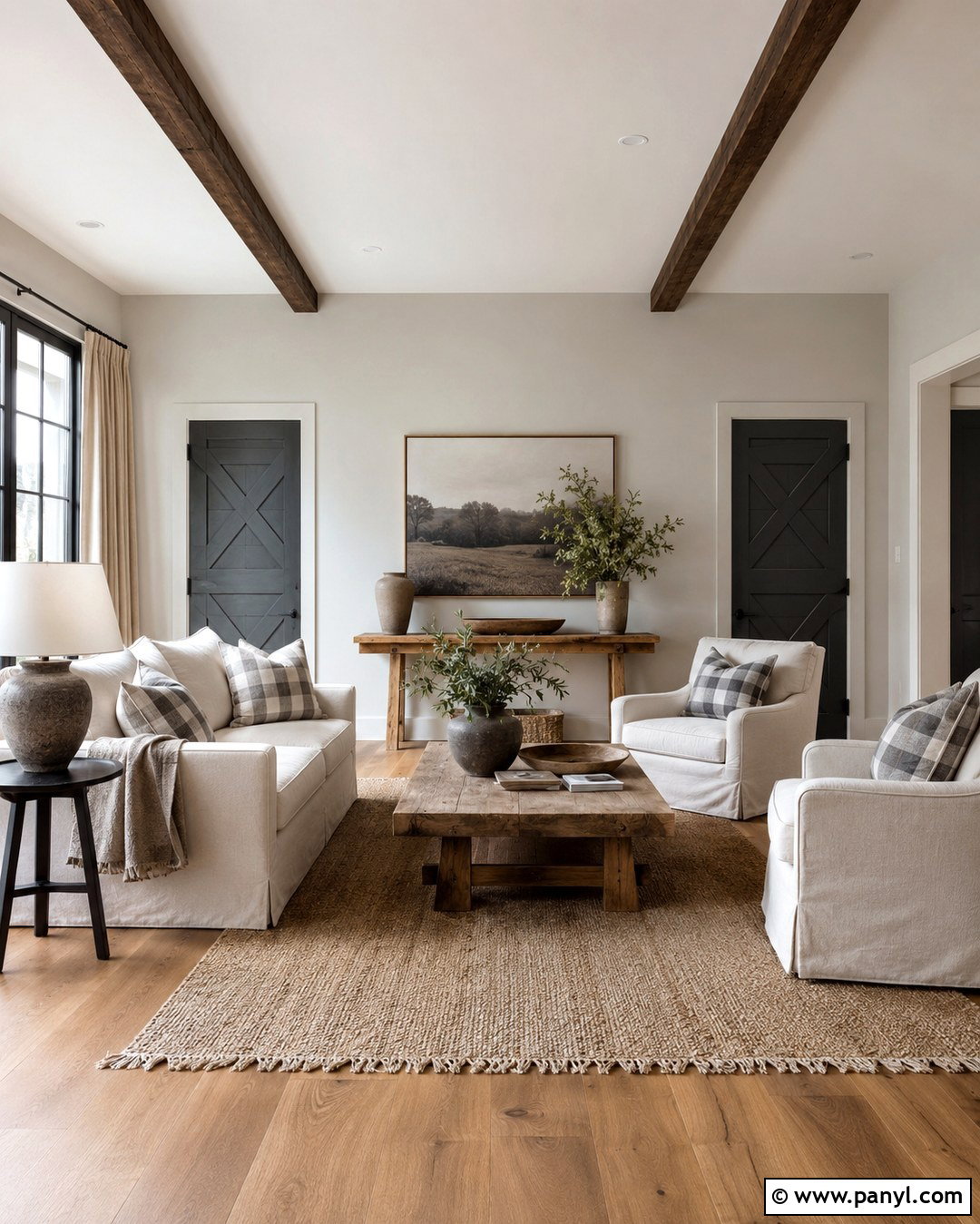 Light Gray Farmhouse Room With Dark Gray Doors - 20 Light Gray Walls With Dark Gray Doors