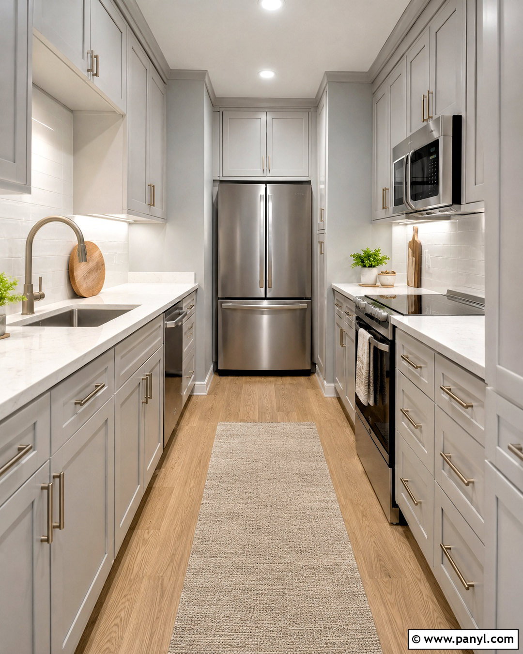 Light Gray Galley Kitchen - 20 light gray kitchen ideas