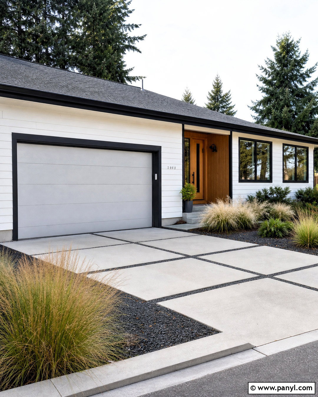 Light Gray Garage Door With Black Trim - 20 garage door painting ideas