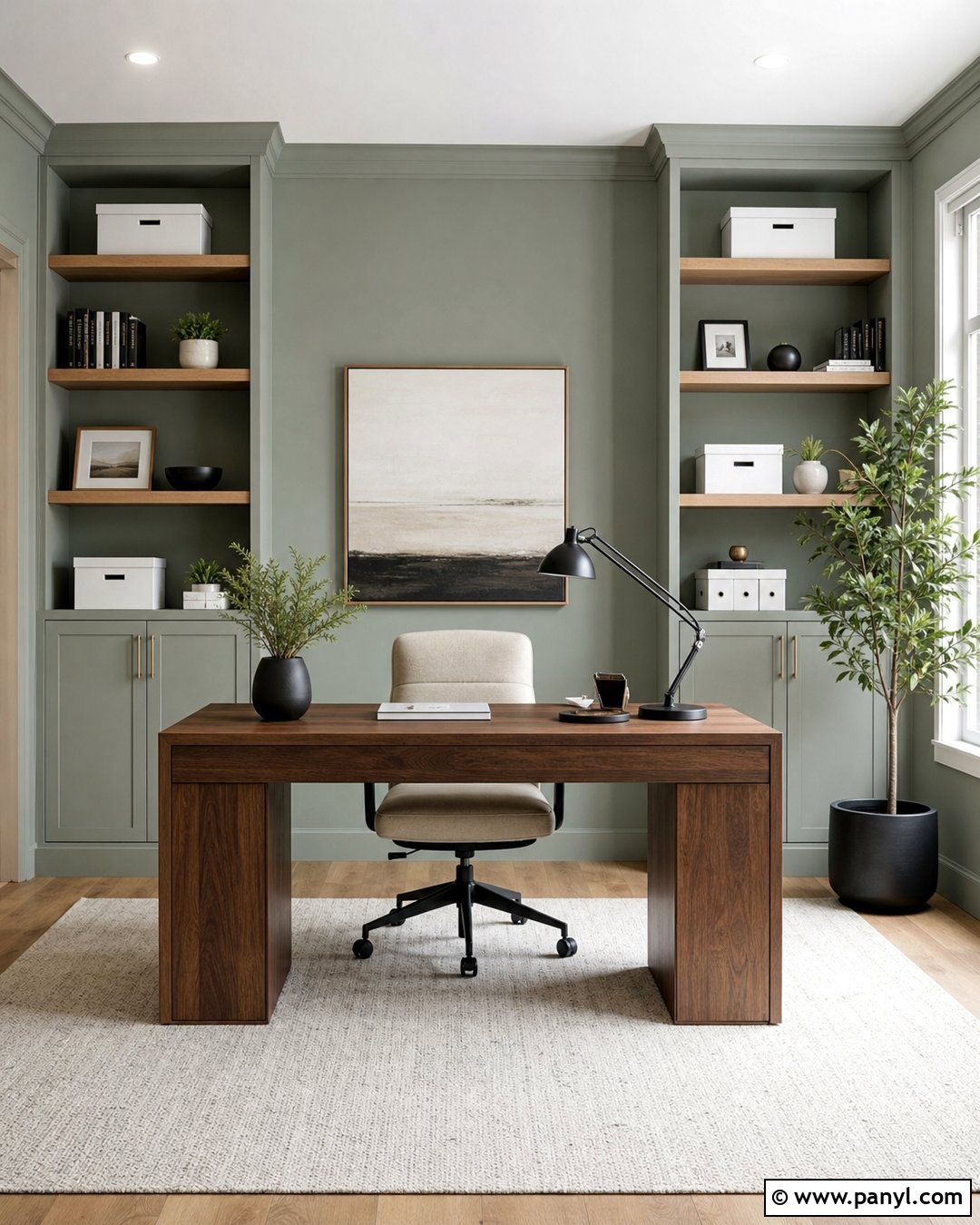 Light Gray Green Home Office - 30 light green wall color ideas
