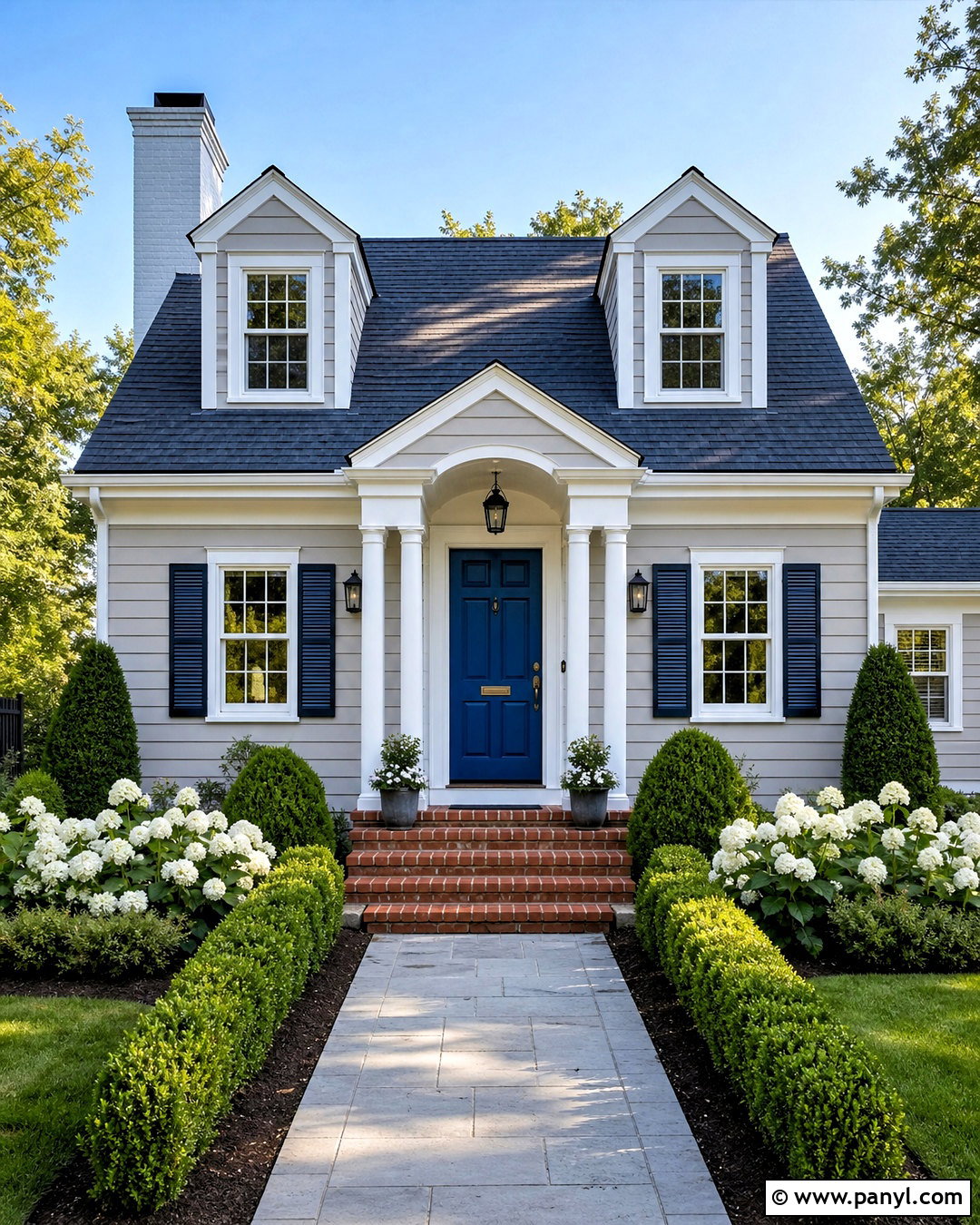 Light Gray House Color With Blue Door - 20 house color ideas