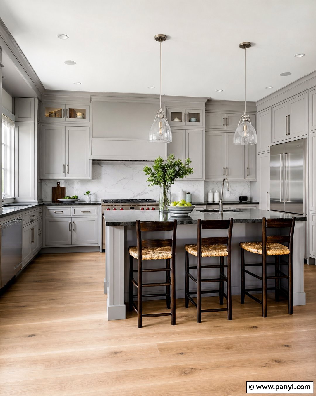 Light Gray Kitchen Cabinets With Dark Countertops - 20 Kitchen Cabinet Paint Colors With Dark Countertops