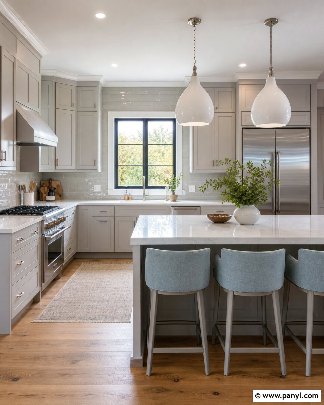 Light Gray Kitchen Cabinets With Gray Walls - 20 Kitchen Cabinets Matching Wall Color Ideas
