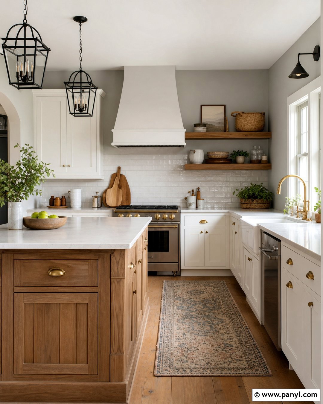 Light Gray Kitchen Walls In A Farmhouse Kitchen - 30 Light Gray Kitchen Walls