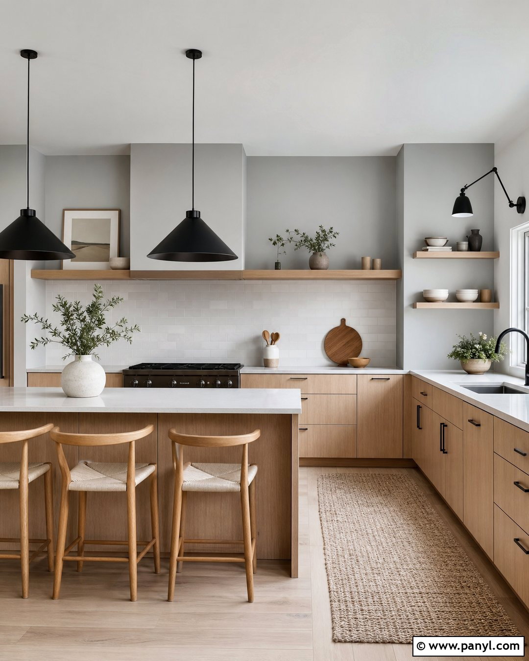 Light Gray Kitchen Walls In A Scandinavian Kitchen - 30 Light Gray Kitchen Walls