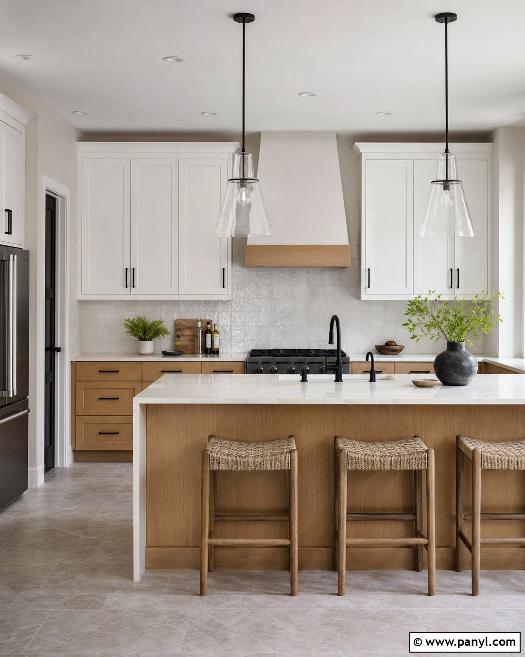Light Gray Kitchen Walls With White And Wood Cabinets - 30 Light Gray Kitchen Walls