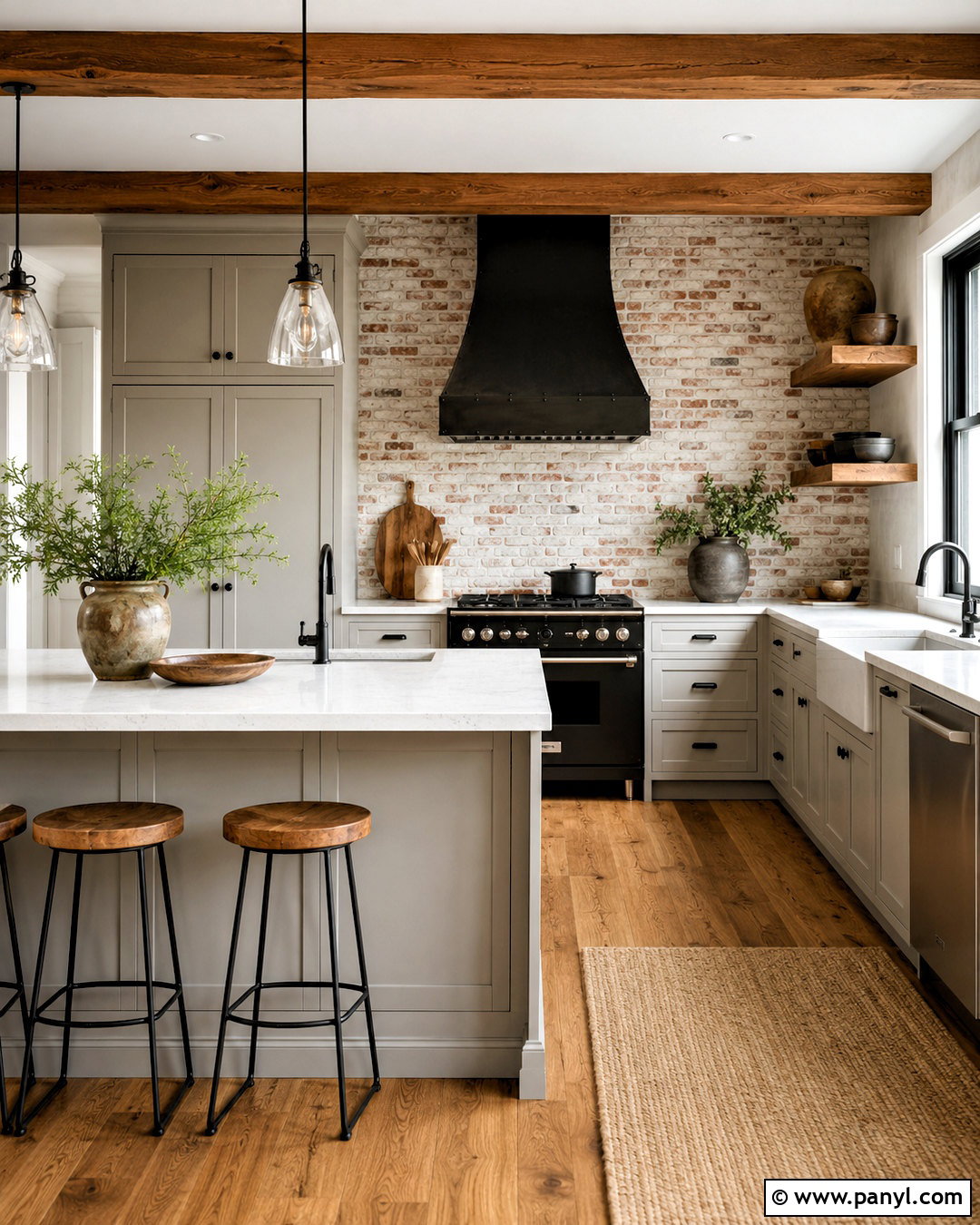 Light Gray Kitchen With Brick Backsplash - 20 light gray kitchen ideas