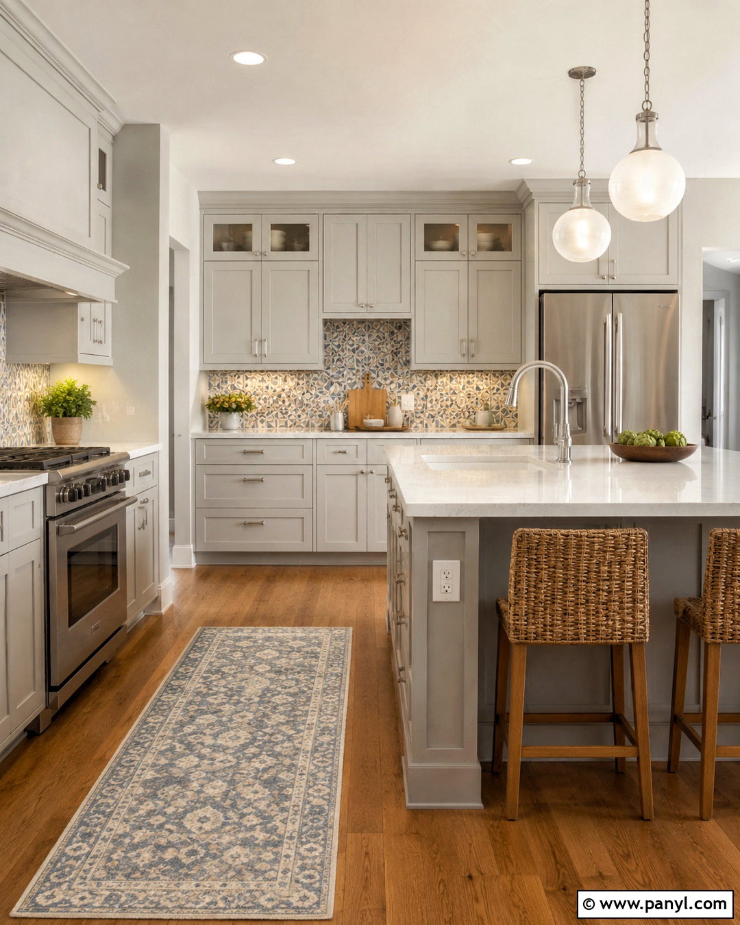 Light Gray Kitchen With Patterned Tile - 20 light gray kitchen ideas