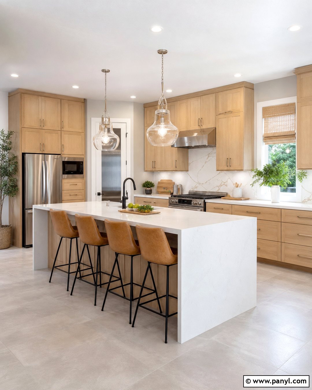 Light Gray Kitchen With Wood Cabinets - 25 Kitchen Colors With Wood Cabinets