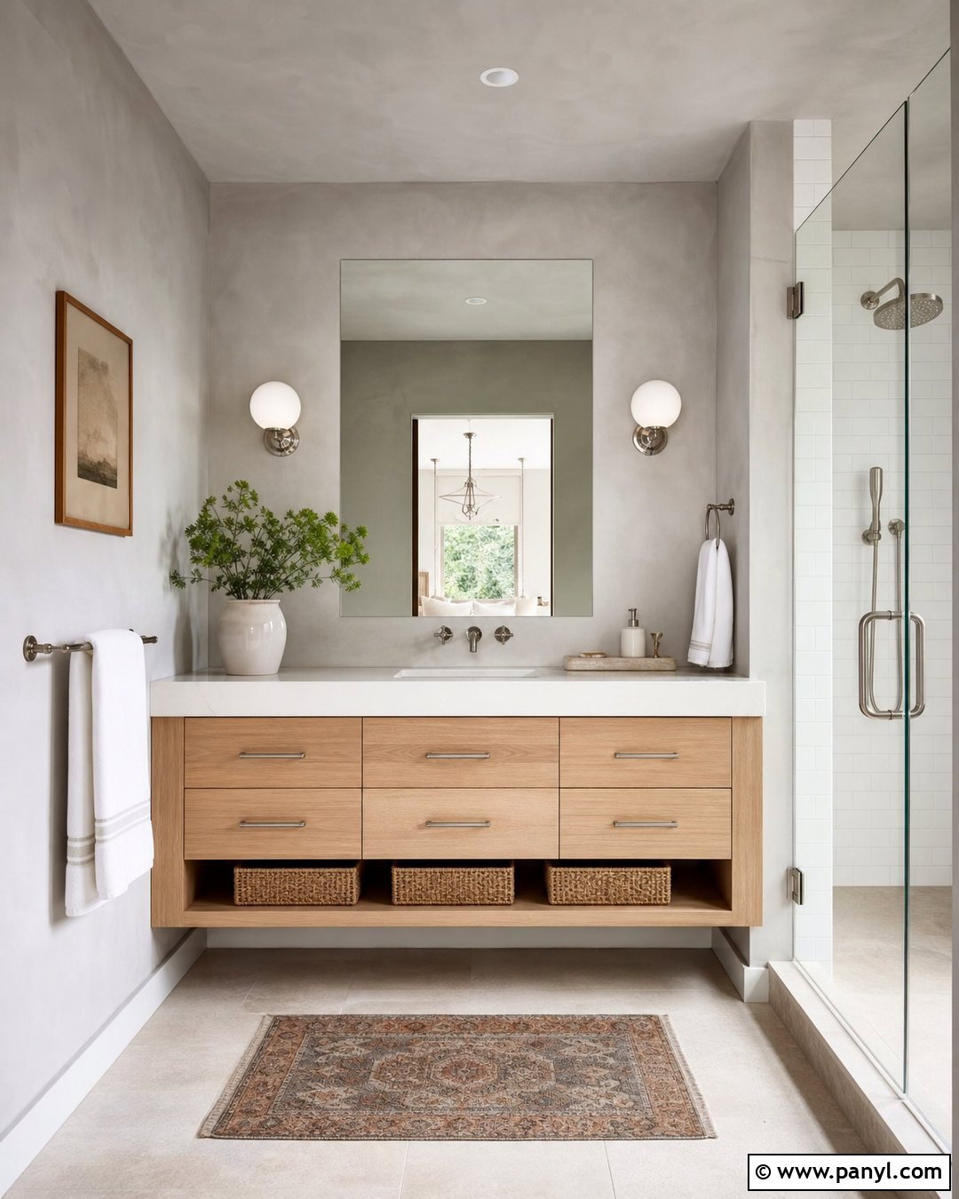 Light Gray Limewash Bathroom Walls - 20 Gray Textured Bathroom Walls