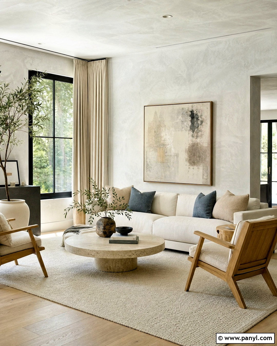 Light Gray Limewash Living Room - 20 gray limewash wall ideas