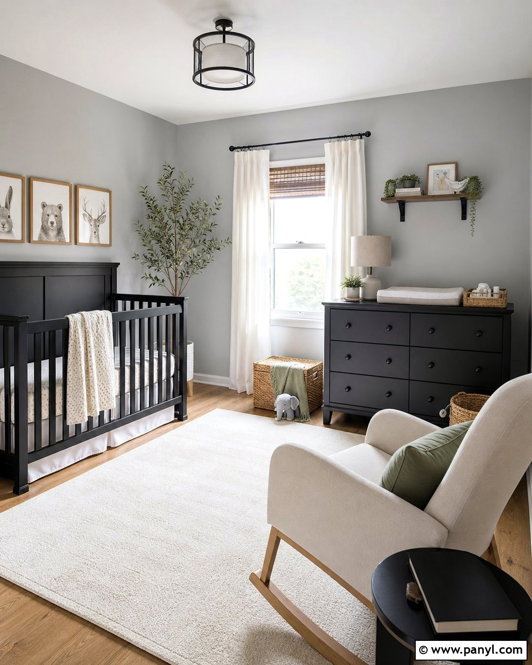 Light Gray Nursery With Black Furniture - 20 Light Gray Walls With Black Furniture Ideas