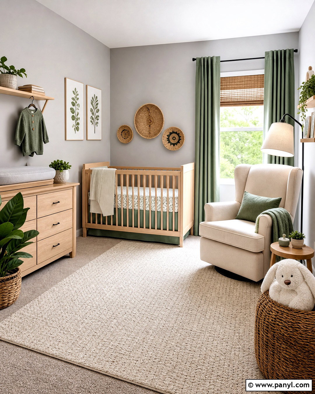 Light Gray Nursery With Sage Green - 20 light gray room ideas