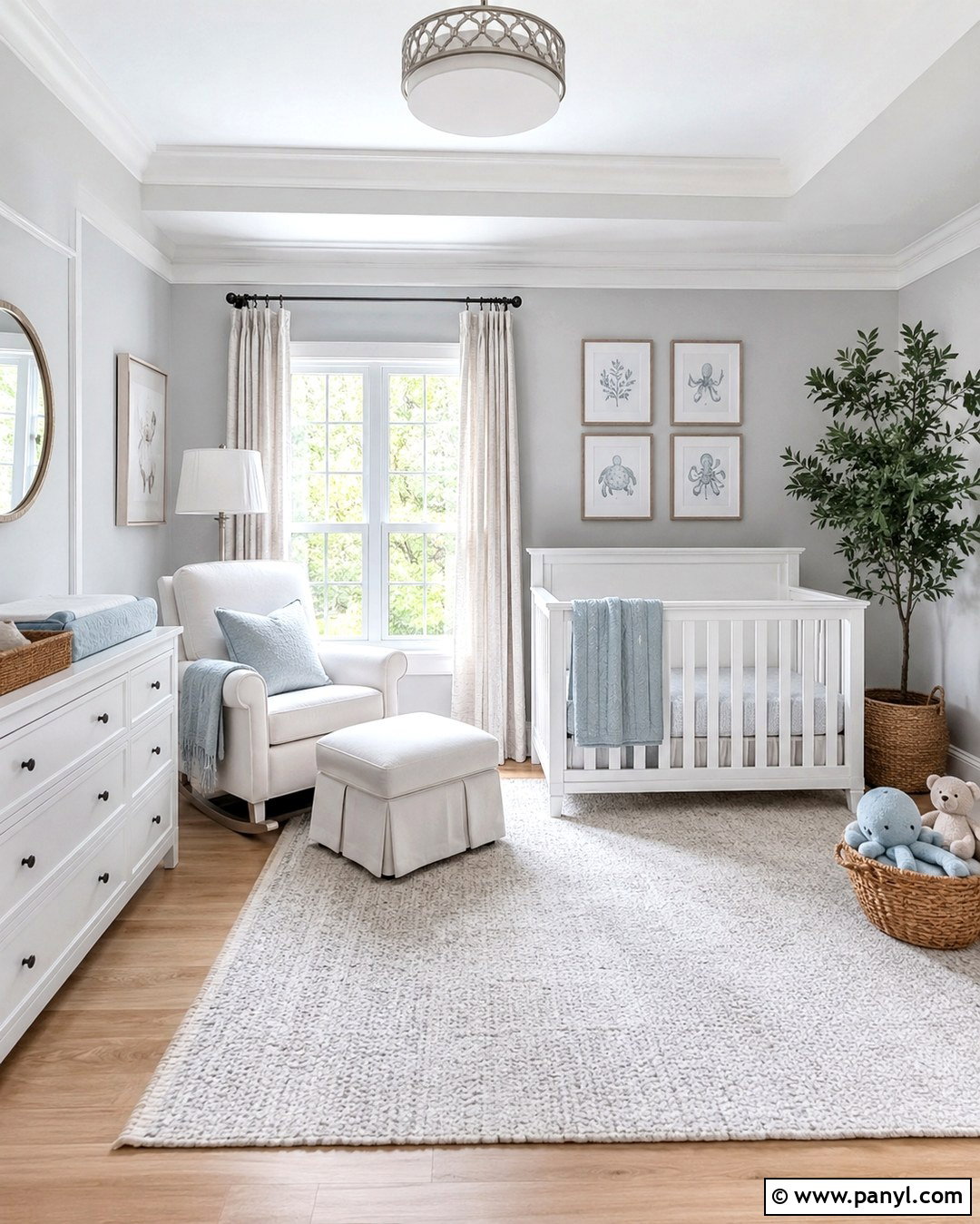 Light Gray Nursery With White Furniture - 20 Nursery With Gray Walls