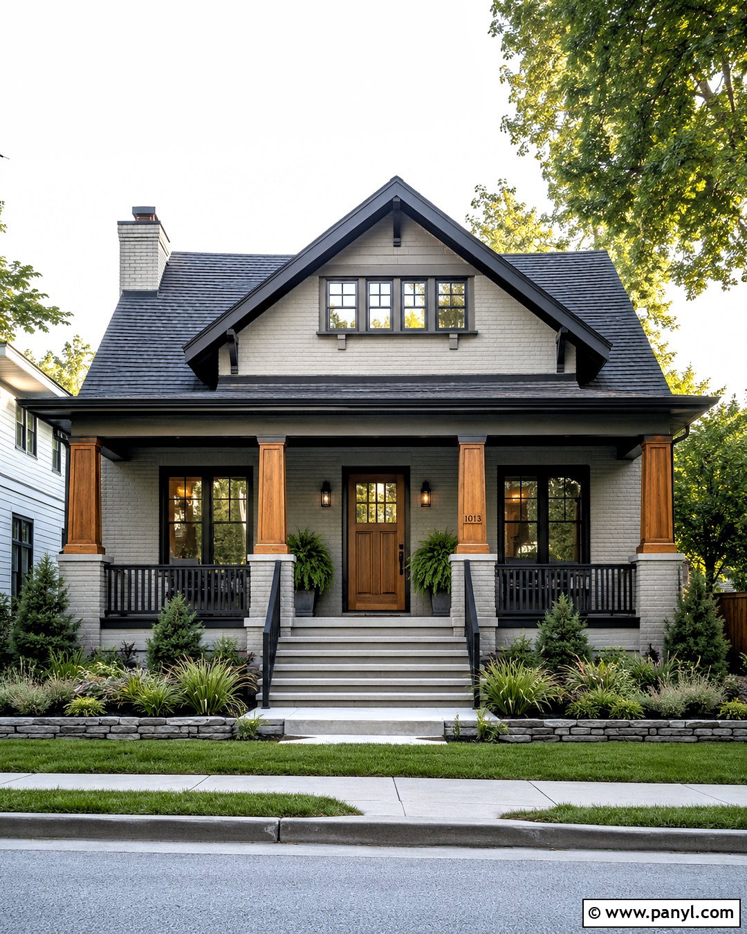 Light Gray Painted Brick Craftsman - 20 painted brick homes