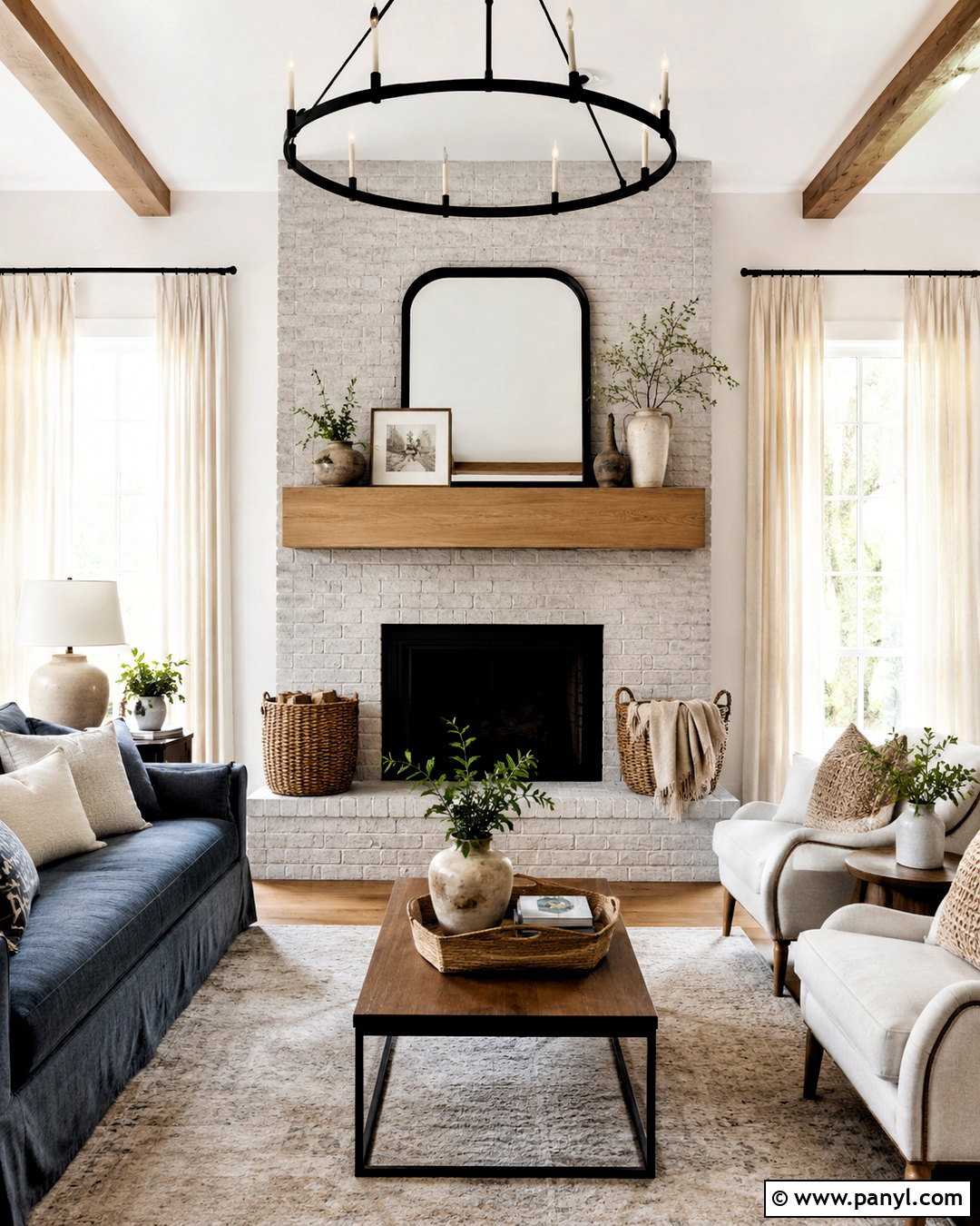 Light Gray Painted Brick Fireplace - 20 painted brick fireplace makeover ideas