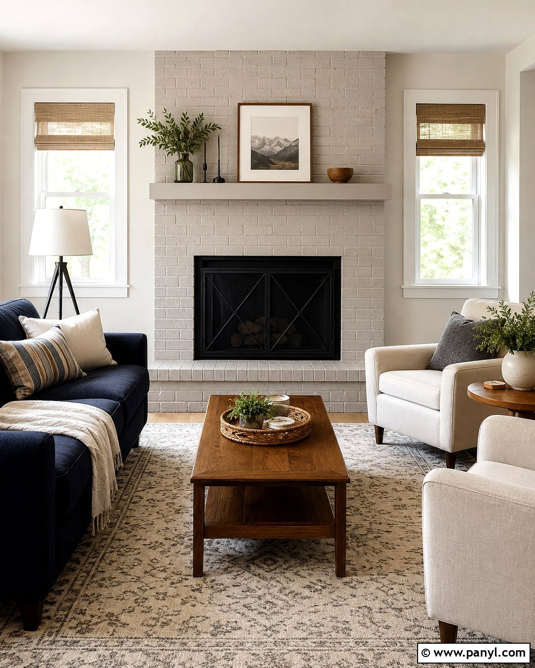 Light Gray Painted Brick Fireplace - 20 Fireplace Colors Painted Brick Ideas