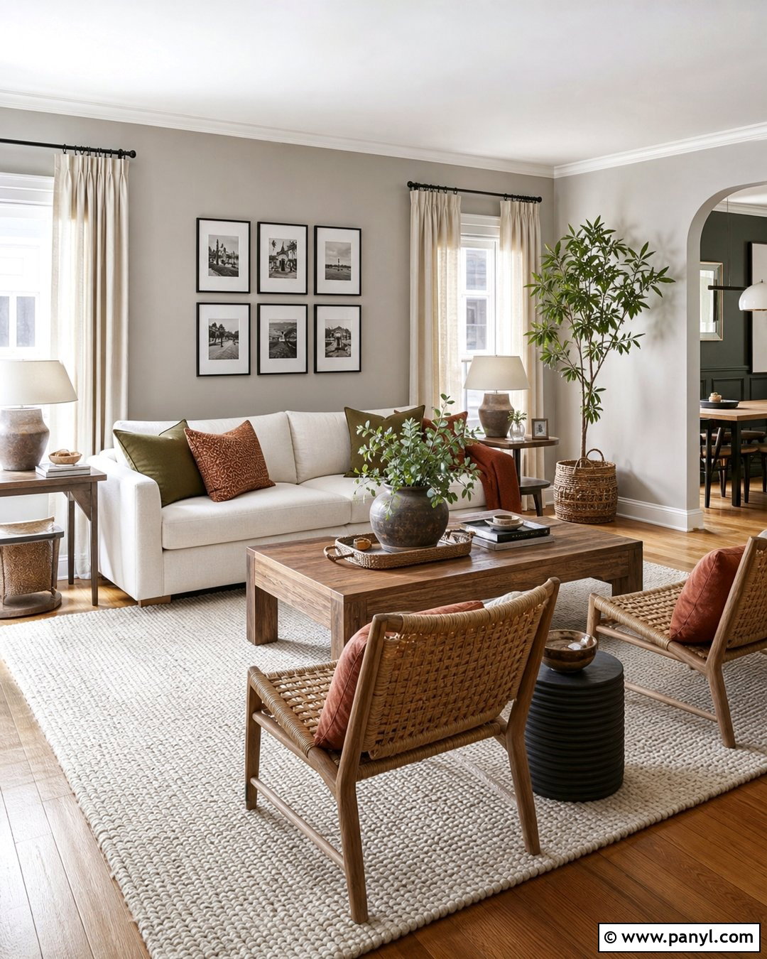 Light Gray Painted Walls With Warm Wood - 35 Gray Painted Walls