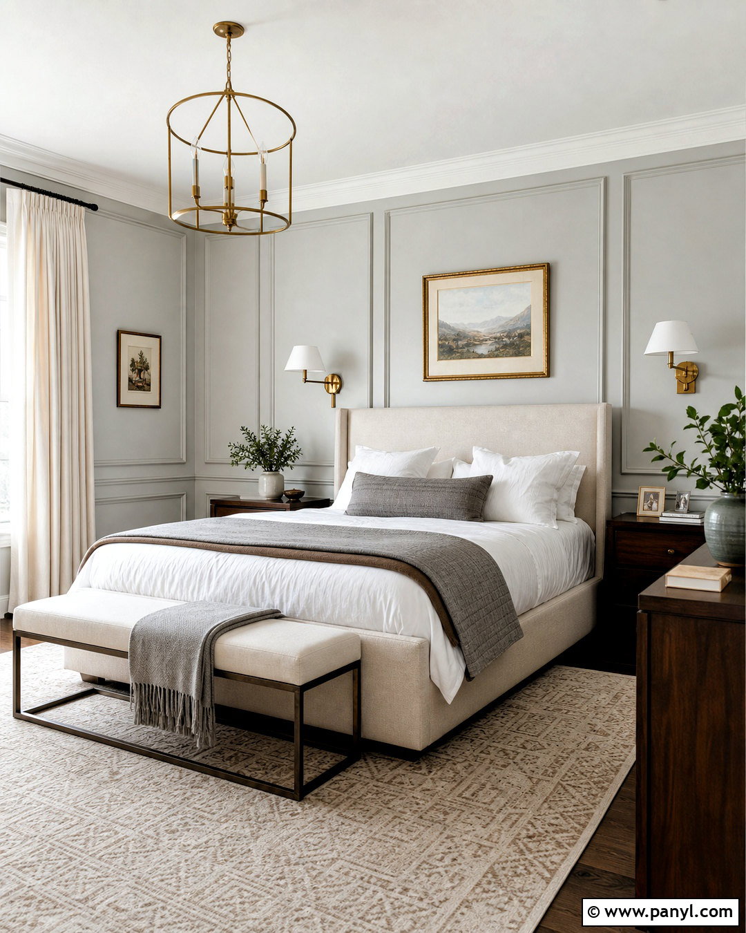 Light Gray Paneled Bedroom - 20 light gray bedroom ideas