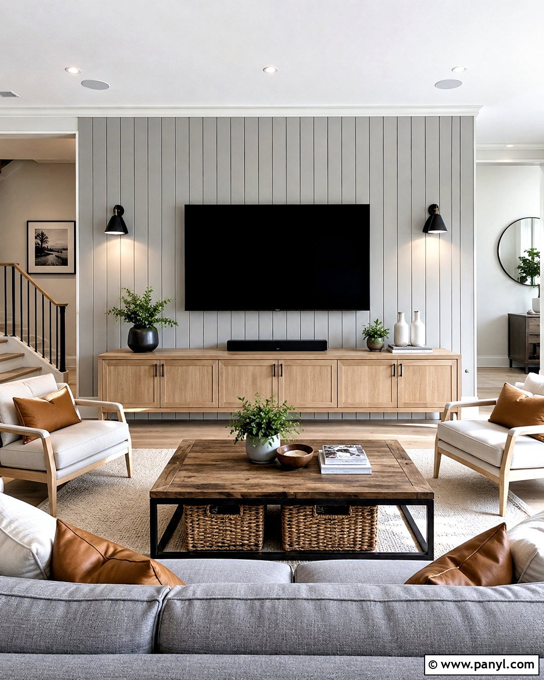 Light Gray TV Wall - 35 tv wall color ideas