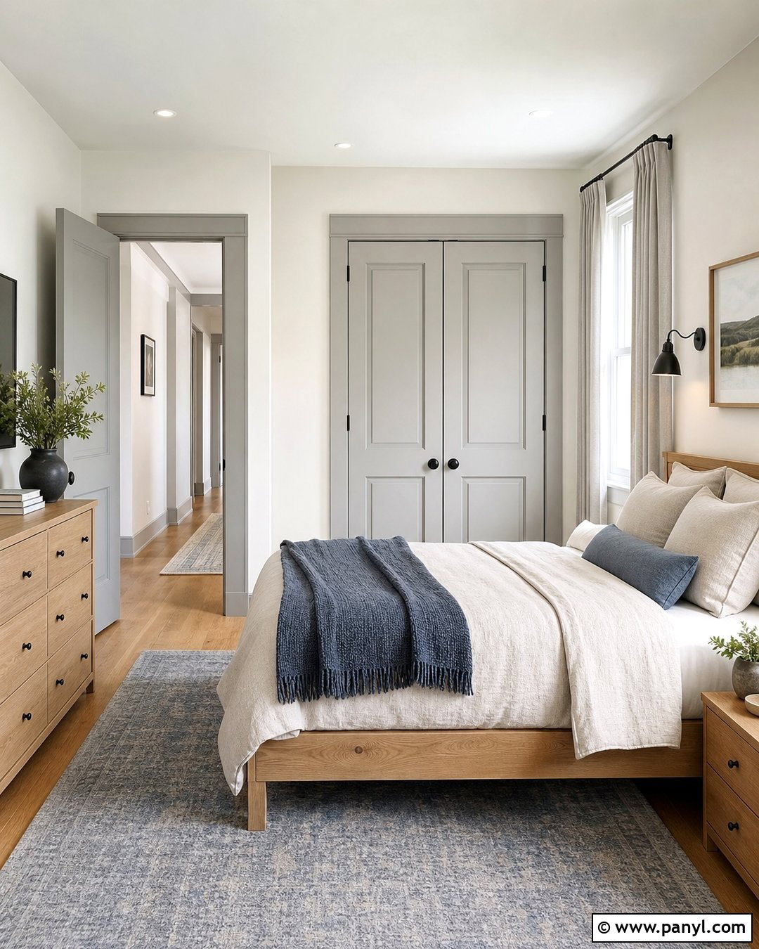 Light Gray Trim With White Walls - 25 White Wall Colored Trim Ideas