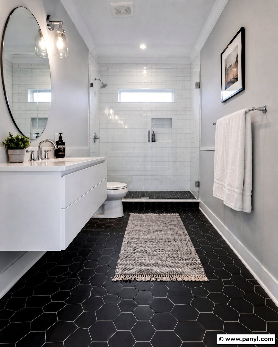 Light Gray Wall Color - 20 Wall Color With Black And White Tile Ideas