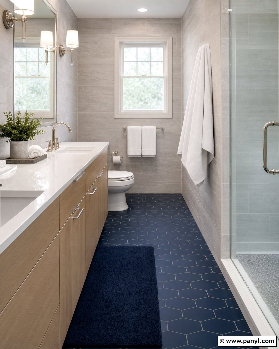 Light Gray Wall Tiles With Navy Floor Tiles - 25 Wall And Floor Tiles Color Combination Ideas