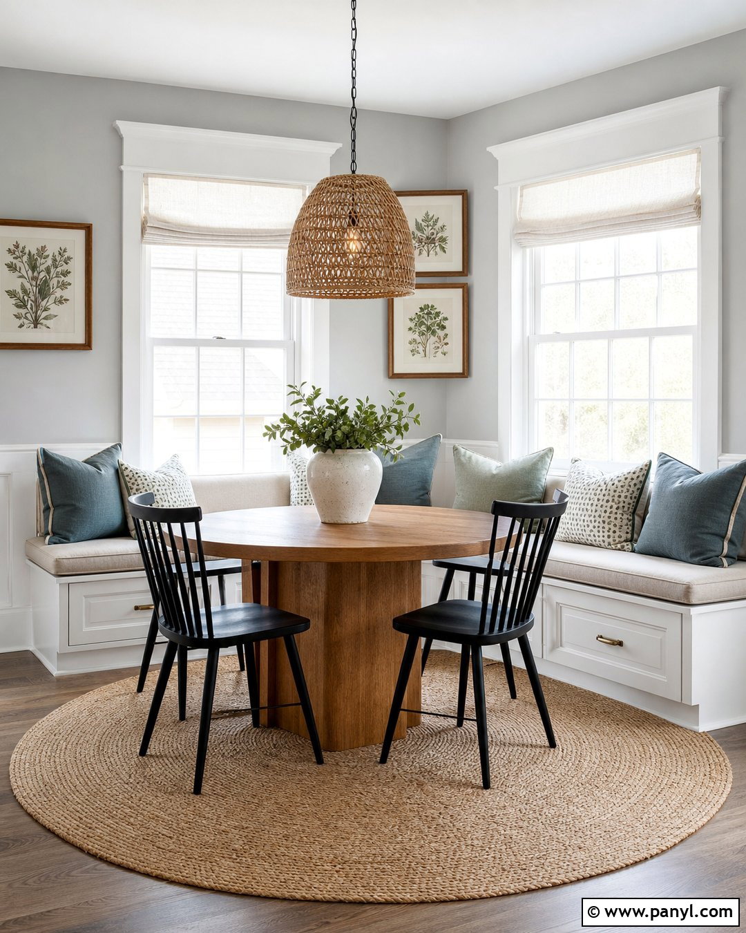 Light Gray Walls In A Breakfast Nook - 45 Light Gray Walls