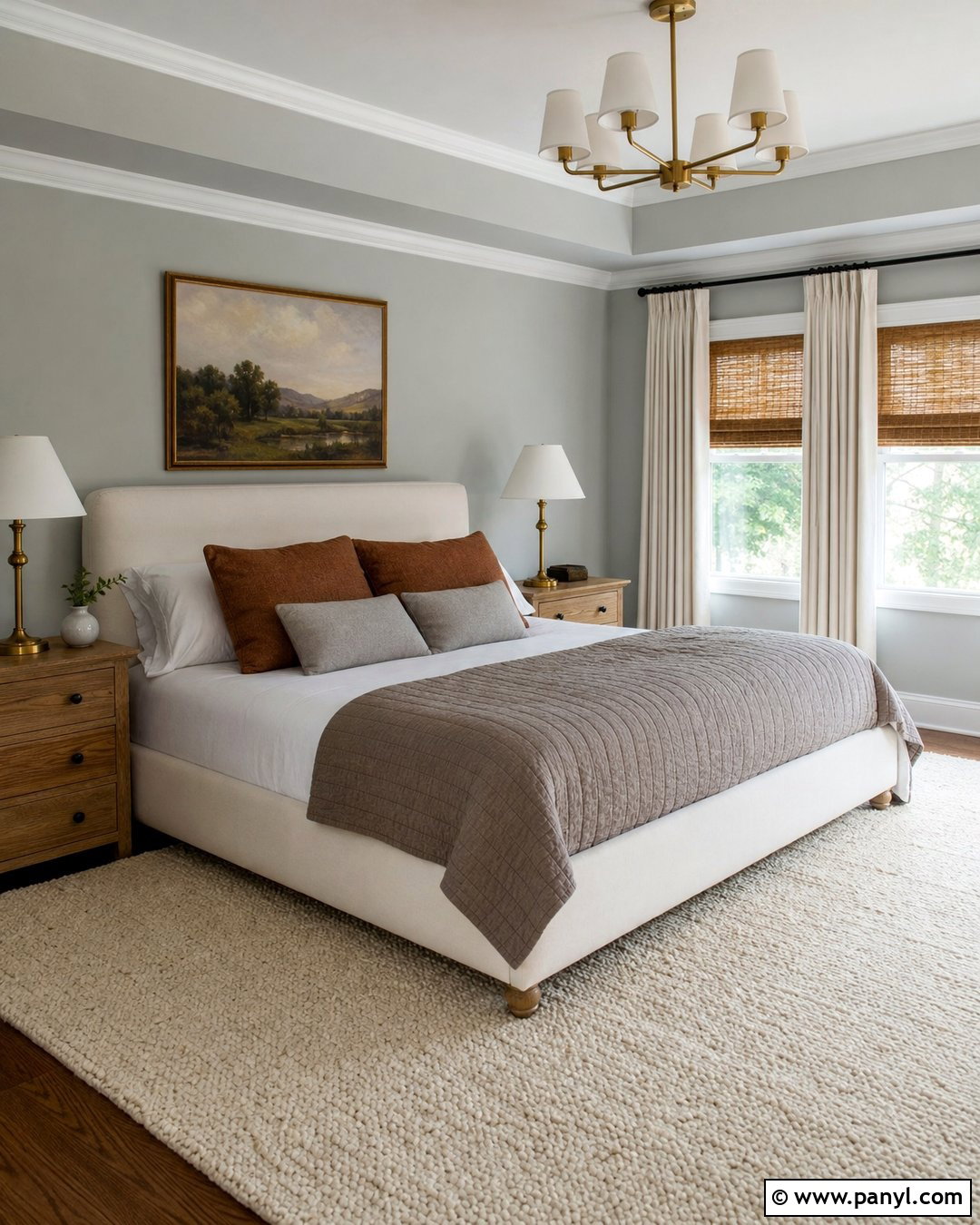 Light Gray Walls In A Cozy Bedroom - 45 Light Gray Walls