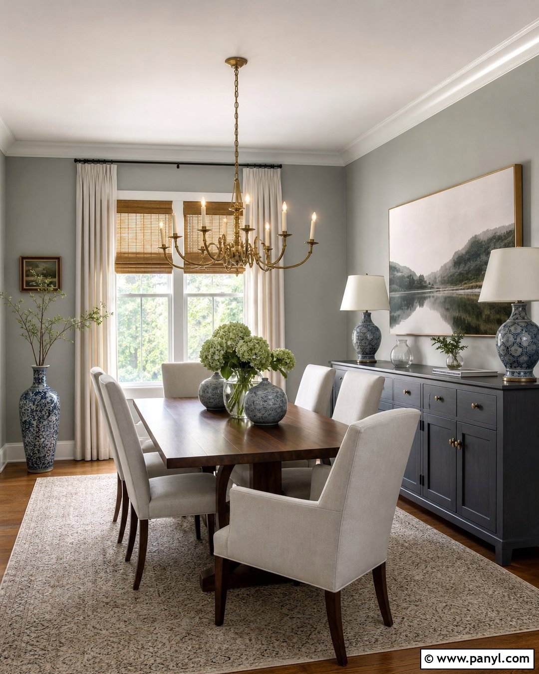 Light Gray Walls In A Dining Room - 45 Light Gray Walls