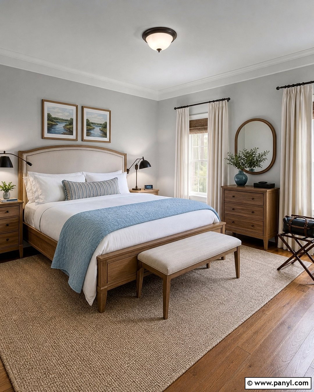 Light Gray Walls In A Guest Bedroom - 45 Light Gray Walls