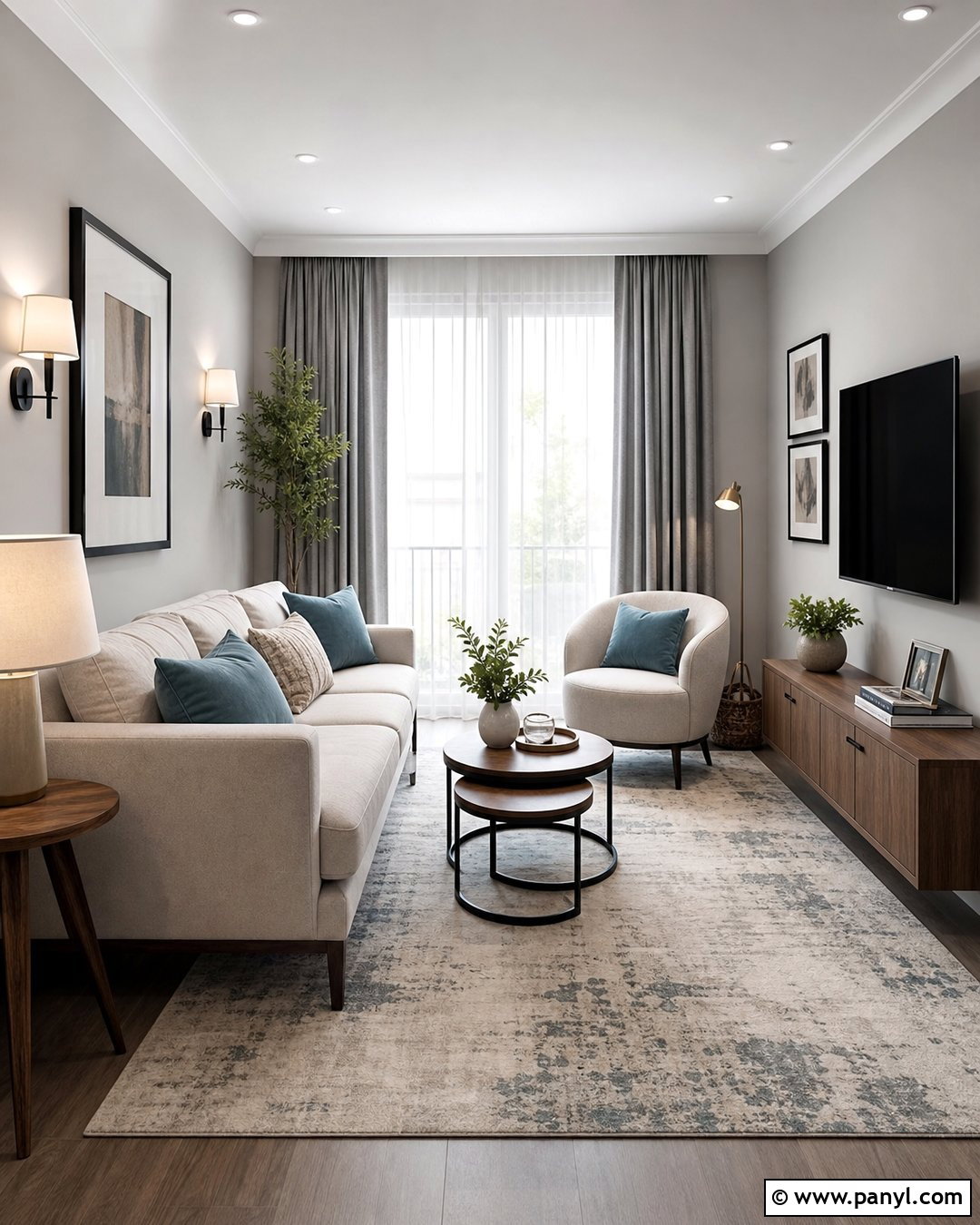 Light Gray Walls In A Small Living Room - 45 Light Gray Walls
