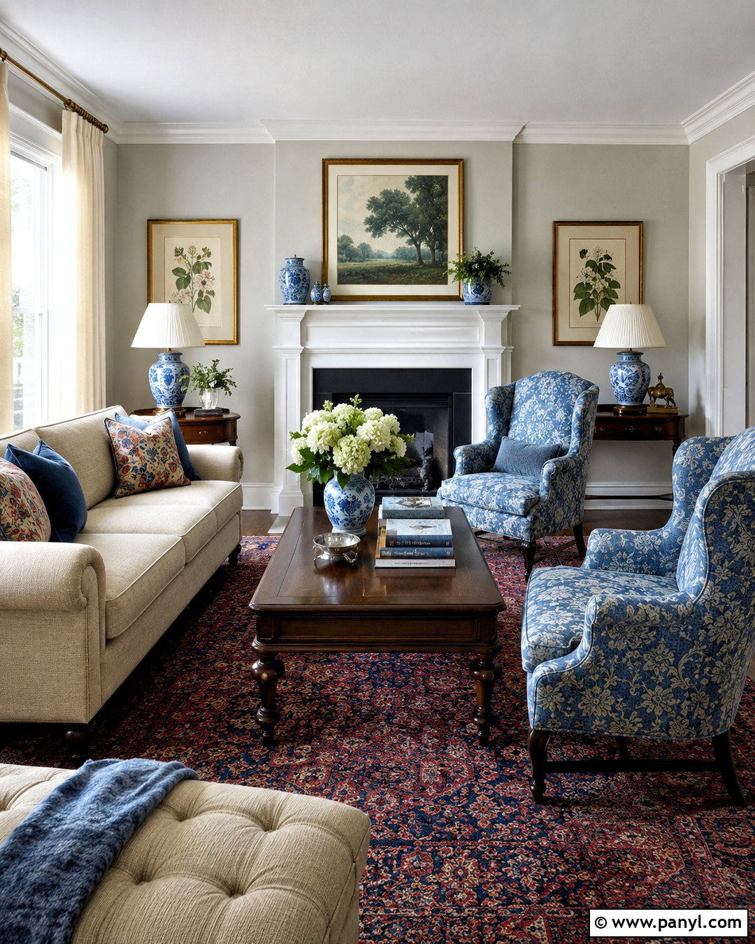 Light Gray Walls In A Traditional Living Room - 20 light gray walls living room ideas