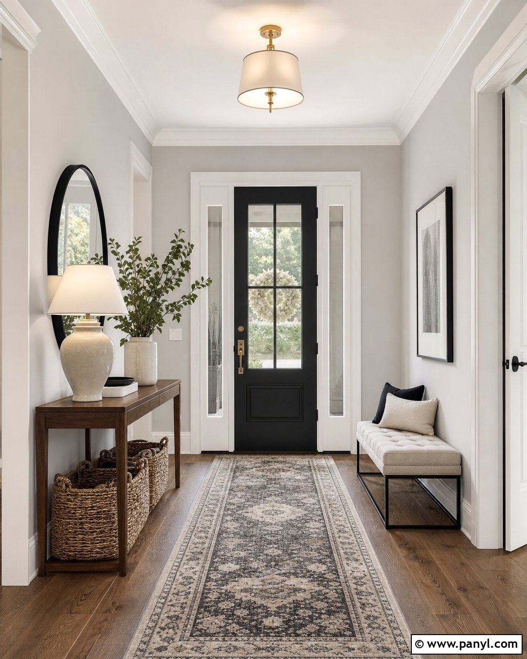 Light Gray Walls In An Entryway - 45 Light Gray Walls