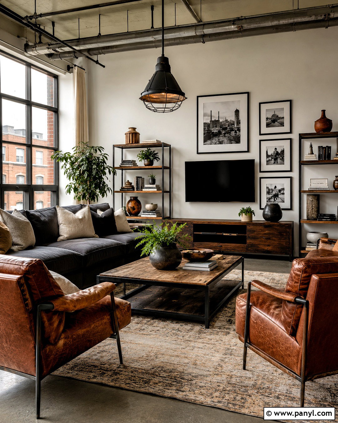 Light Gray Walls In An Industrial Living Room - 20 light gray walls living room ideas