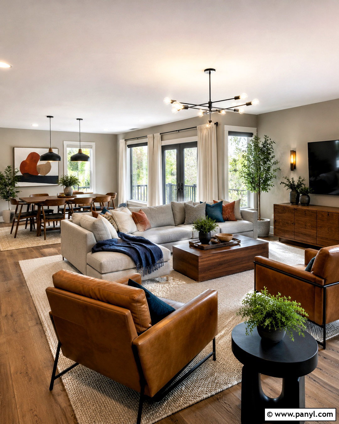 Light Gray Walls In An Open Concept Living Room - 20 light gray walls living room ideas