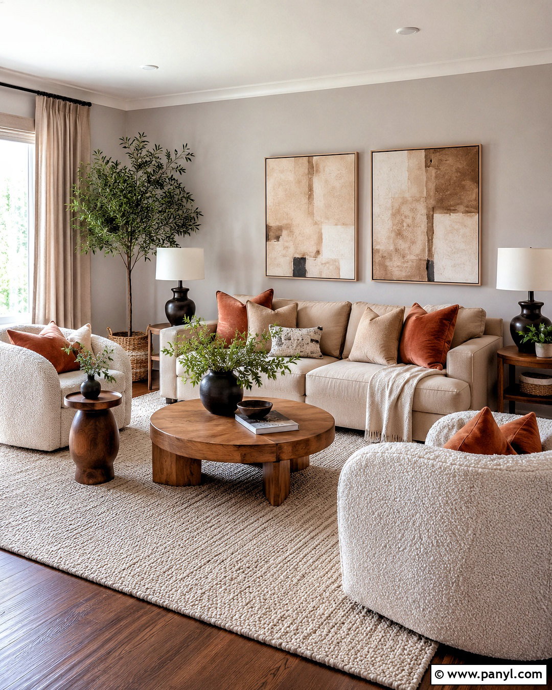 Light Gray Walls With A Beige Sofa - 20 light gray walls living room ideas