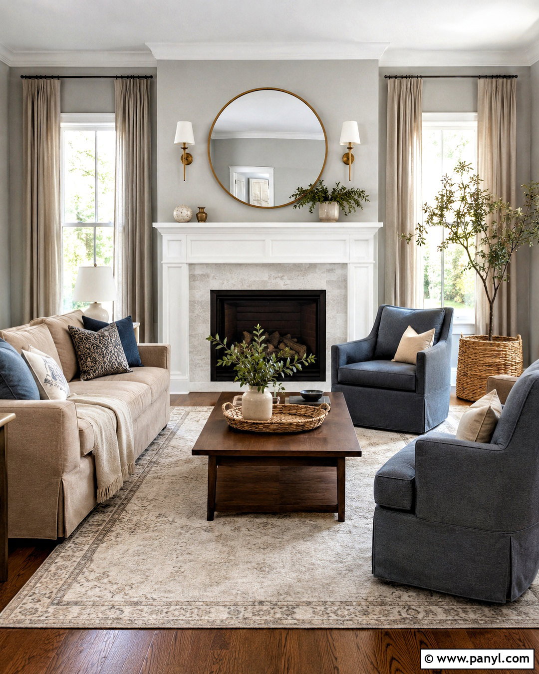 Light Gray Walls With A White Fireplace - 20 light gray walls living room ideas