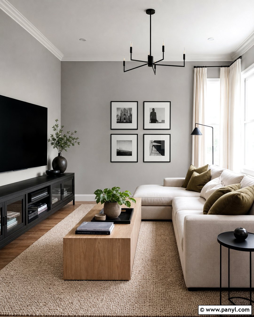 Light Gray Walls With Black Accents - 45 Light Gray Walls