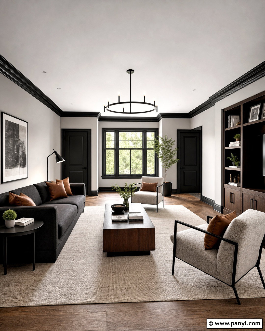 Light Gray Walls With Black Trim - 20 black trim interior color schemes