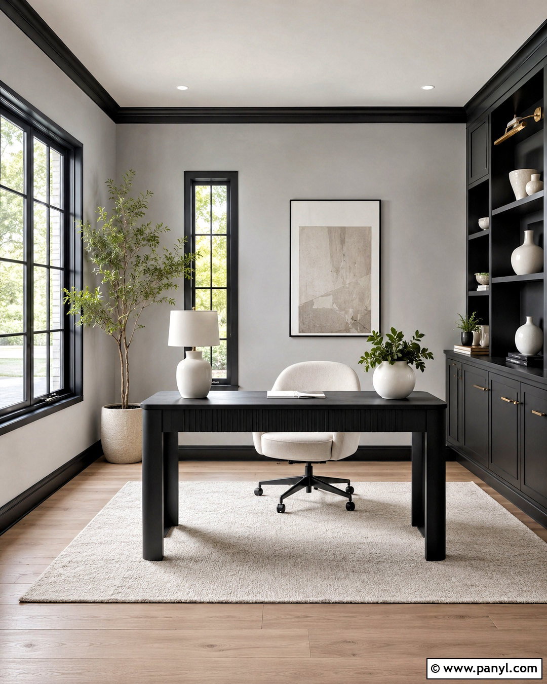 Light Gray Walls With Black Trim - 20 Wall Colors That Go With Black Ideas