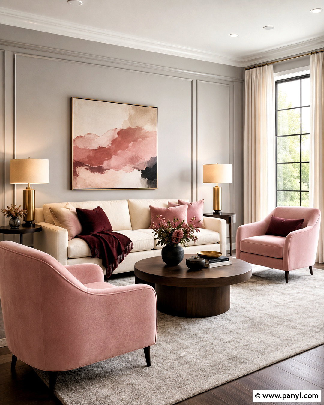 Light Gray Walls With Blush Pink Decor - 20 light gray walls living room ideas