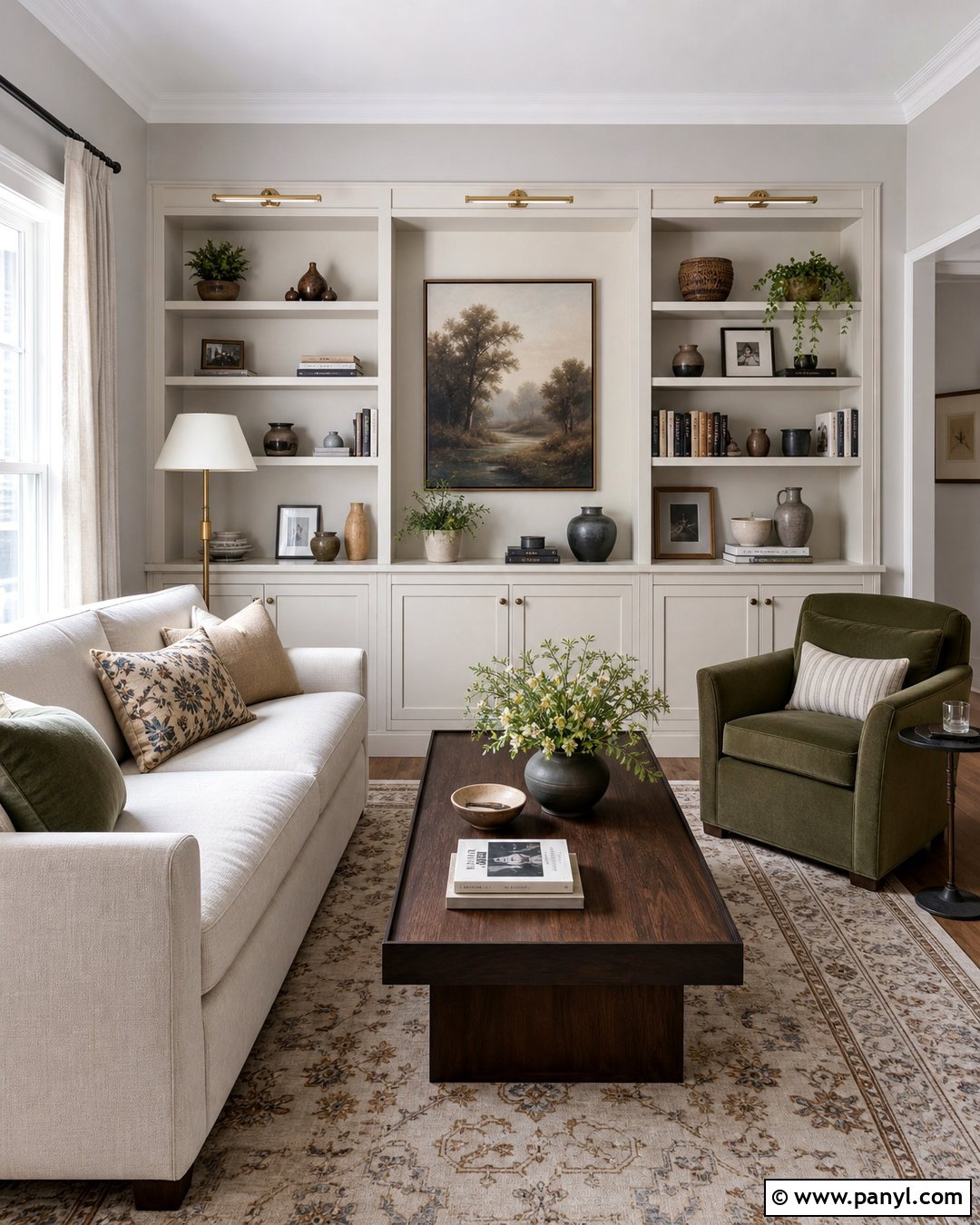 Light Gray Walls With Built In Shelves - 45 Light Gray Walls