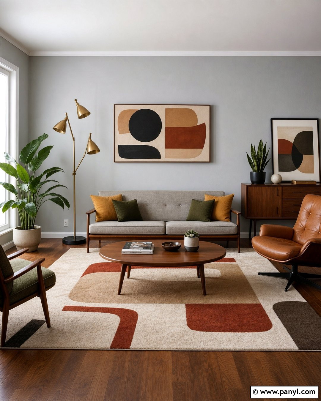 Light Gray Walls With Midcentury Furniture - 45 Light Gray Walls