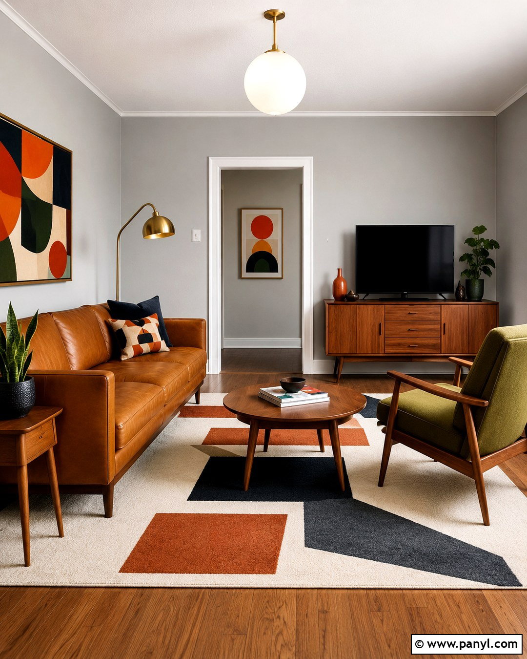 Light Gray Walls With Midcentury Furniture - 20 Light Gray Interior Walls