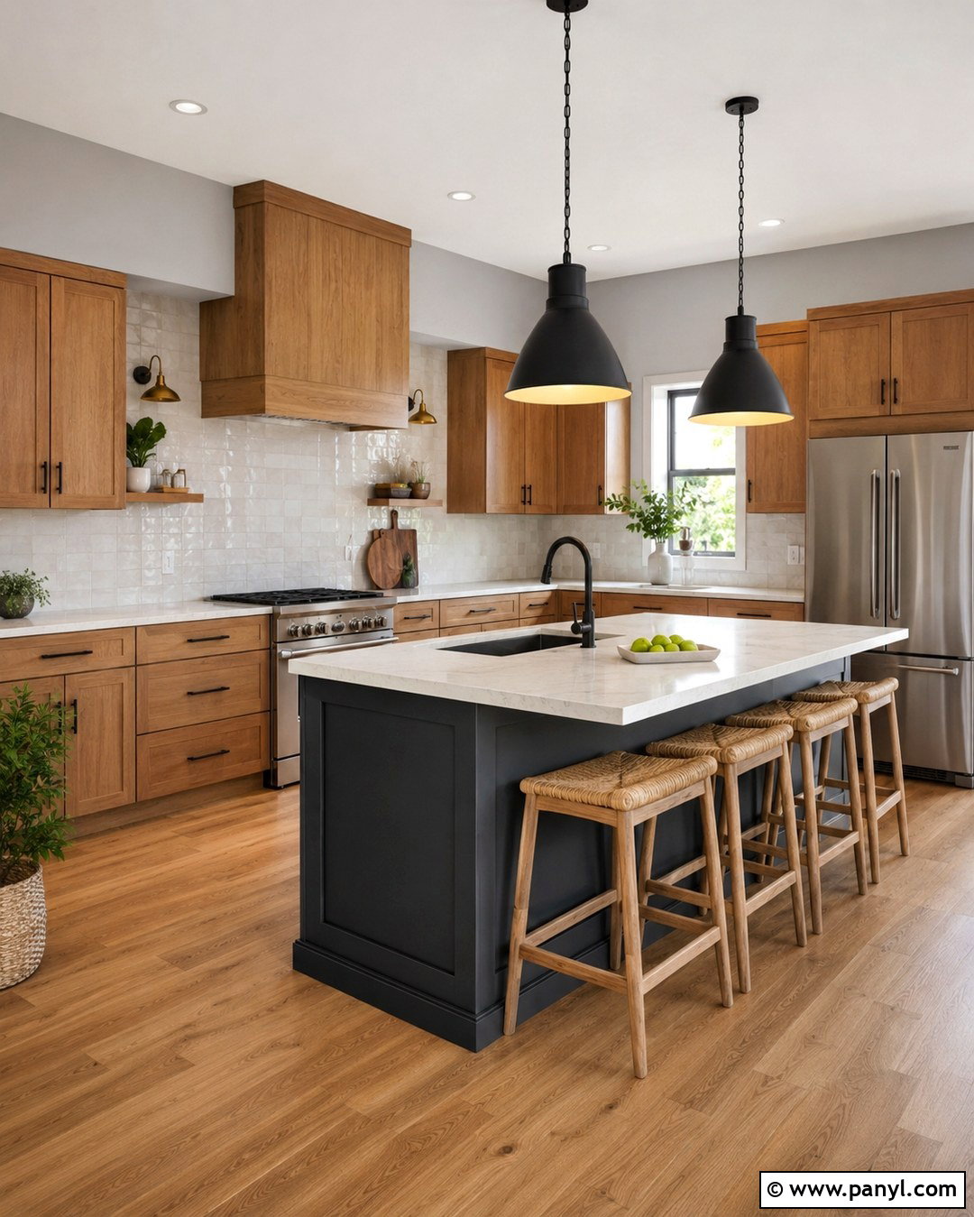 Light Gray Walls With Oak Kitchen Cabinets - 20 Light Gray Interior Walls