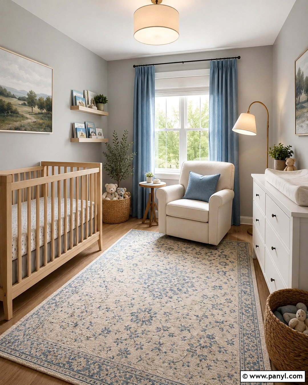 Light Gray Walls With Soft Blue Nursery Decor - 20 Light Gray Interior Walls