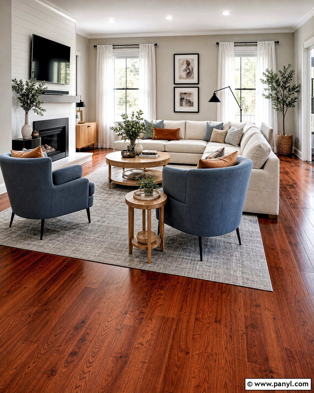 Light Gray With Cherry Wood Floors - 20 cherry wood floors color schemes