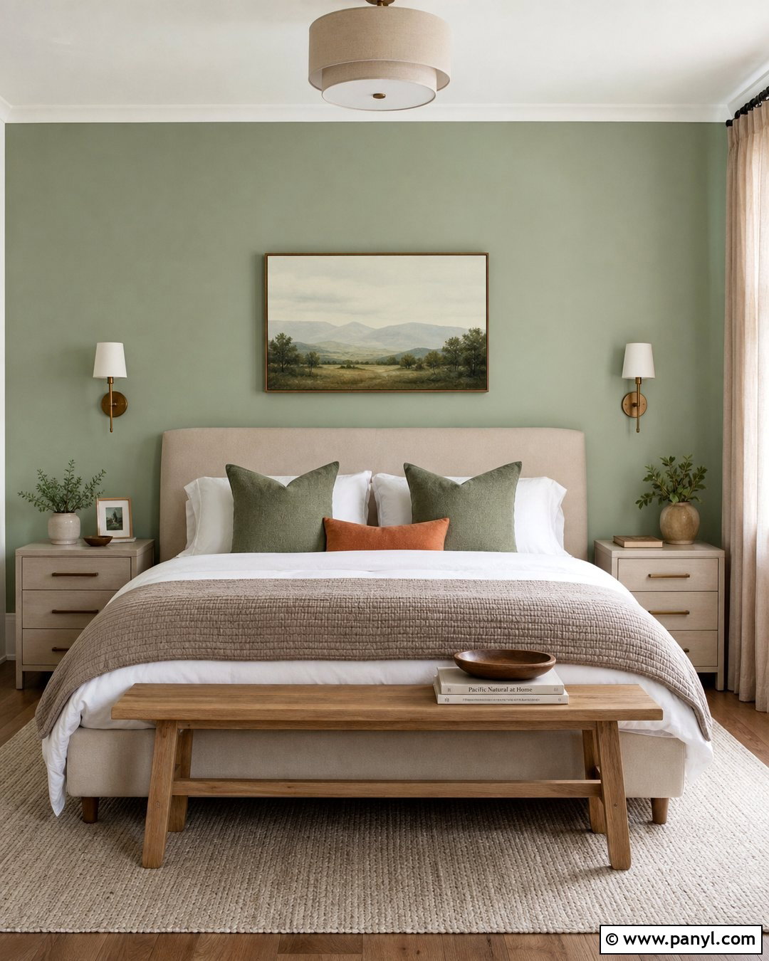 Light Green Accent Wall Behind Bed - 30 Light Green Accent Wall Ideas